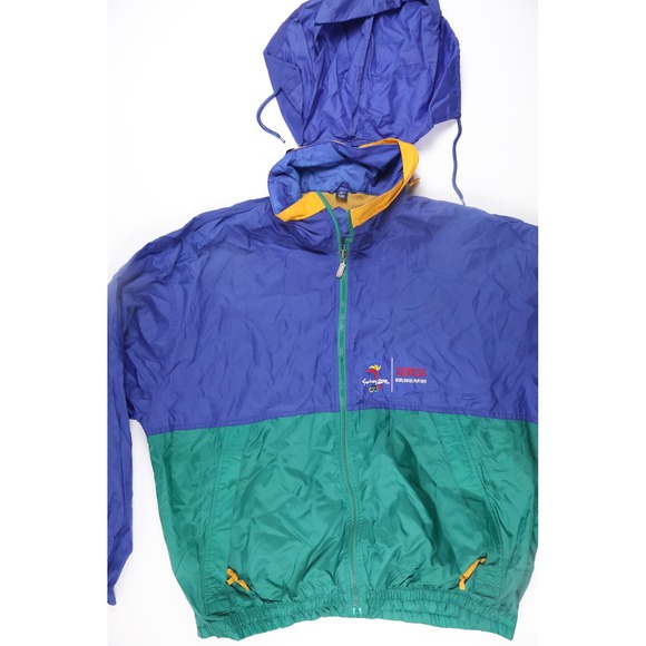 Vintage Sydney 2000 Olympics Xerox Windbreaker Jacket Blue Green XL Excellent